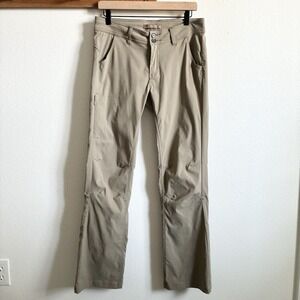 Prana Halle Hiking Outdoor UPF 50 Water Repellent Roll Up Pants Khaki Womens 8